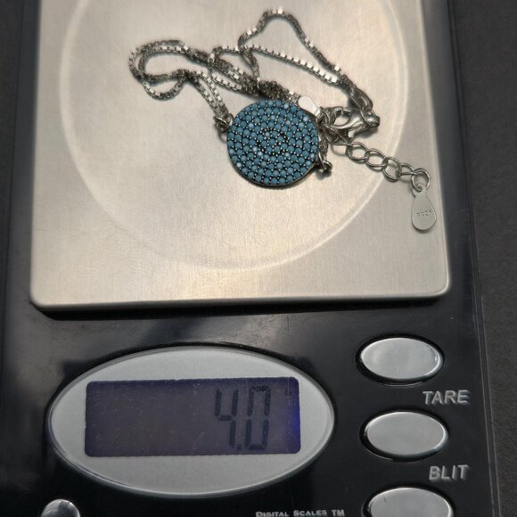 6.5+1 Inch Sterling Silver Circle Pavement Stone Bracelet A6469 - Picture 7 of 7